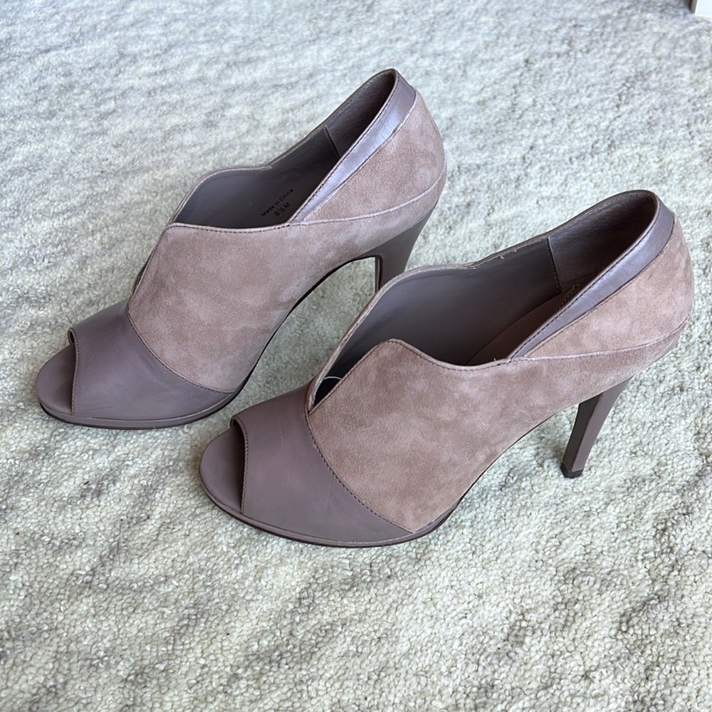 Diane von Furstenberg Gray Open Toe Booties